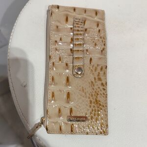 Brahmin Cream and Brown Embossed Wallet
